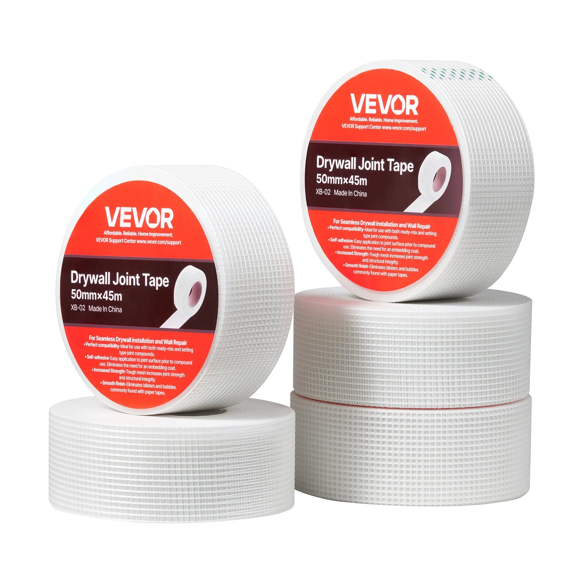 VEVOR 36 Rolls 147.64 ft x 1.97 inch Self-Adhesive Fiberglass Drywall Mesh Tape