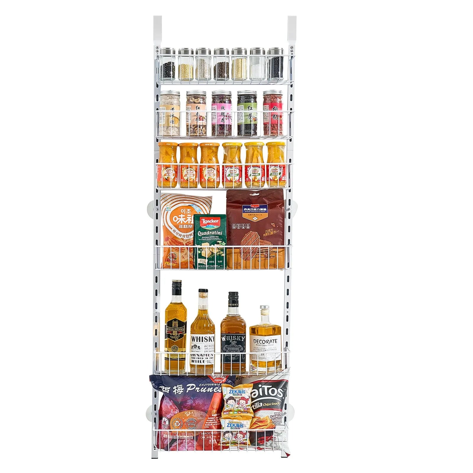VEVOR 6-Tier Over the Door Pantry Organizer Hanging Storage Rack Adjustable