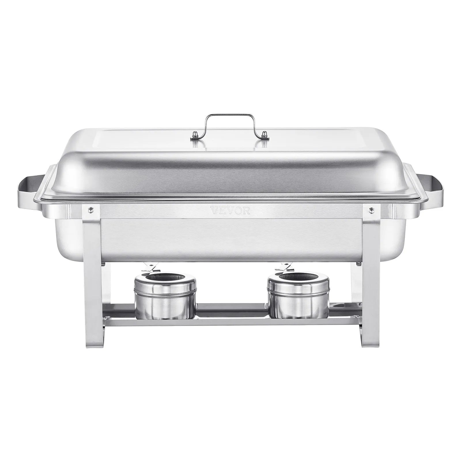 VEVOR 8 Qt 2 Pack Rectangle Chafing Dish Buffet Set Fullsize Pan Stainless Steel