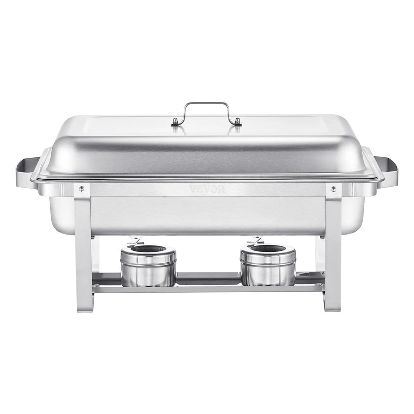 VEVOR 8 Qt 2 Pack Rectangle Chafing Dish Buffet Set Fullsize Pan Stainless Steel