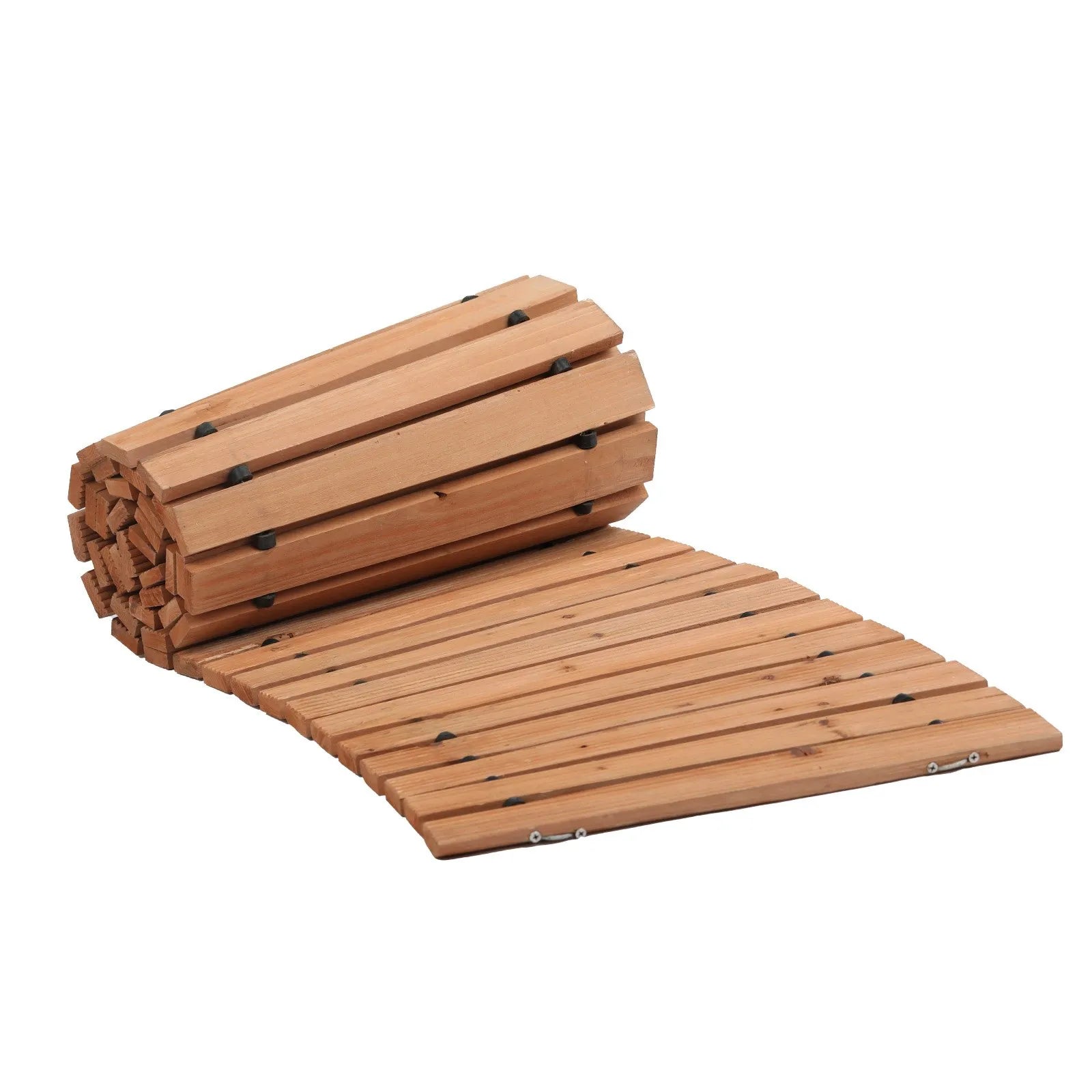 VEVOR 8 ft L x 17 in W Curved Wooden Garden Pathway Roll Out Garden Walkway