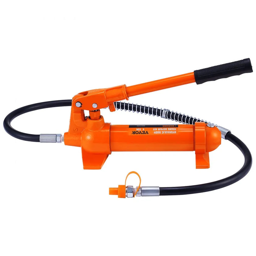 VEVOR 4 Ton Porta Power Kit, Portable Hydraulic Jack with 3.9 ft/1.2 m Oil Hose, Auto Body Frame Repair Kit with Storage Case for Car Repair, Truck, Farm (8800 LBS)