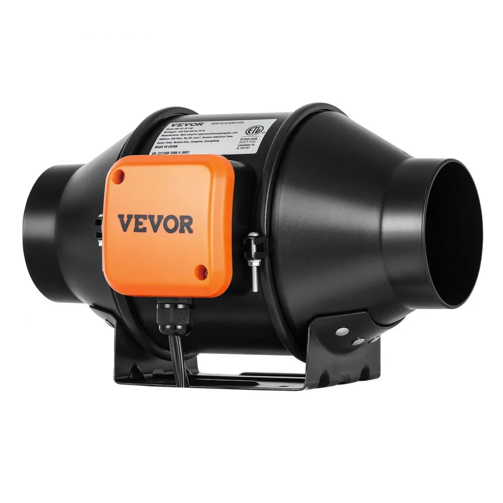 VEVOR 4 Inch Inline Duct Fan HVAC Exhaust Blower Kit EC Variable Speed Control