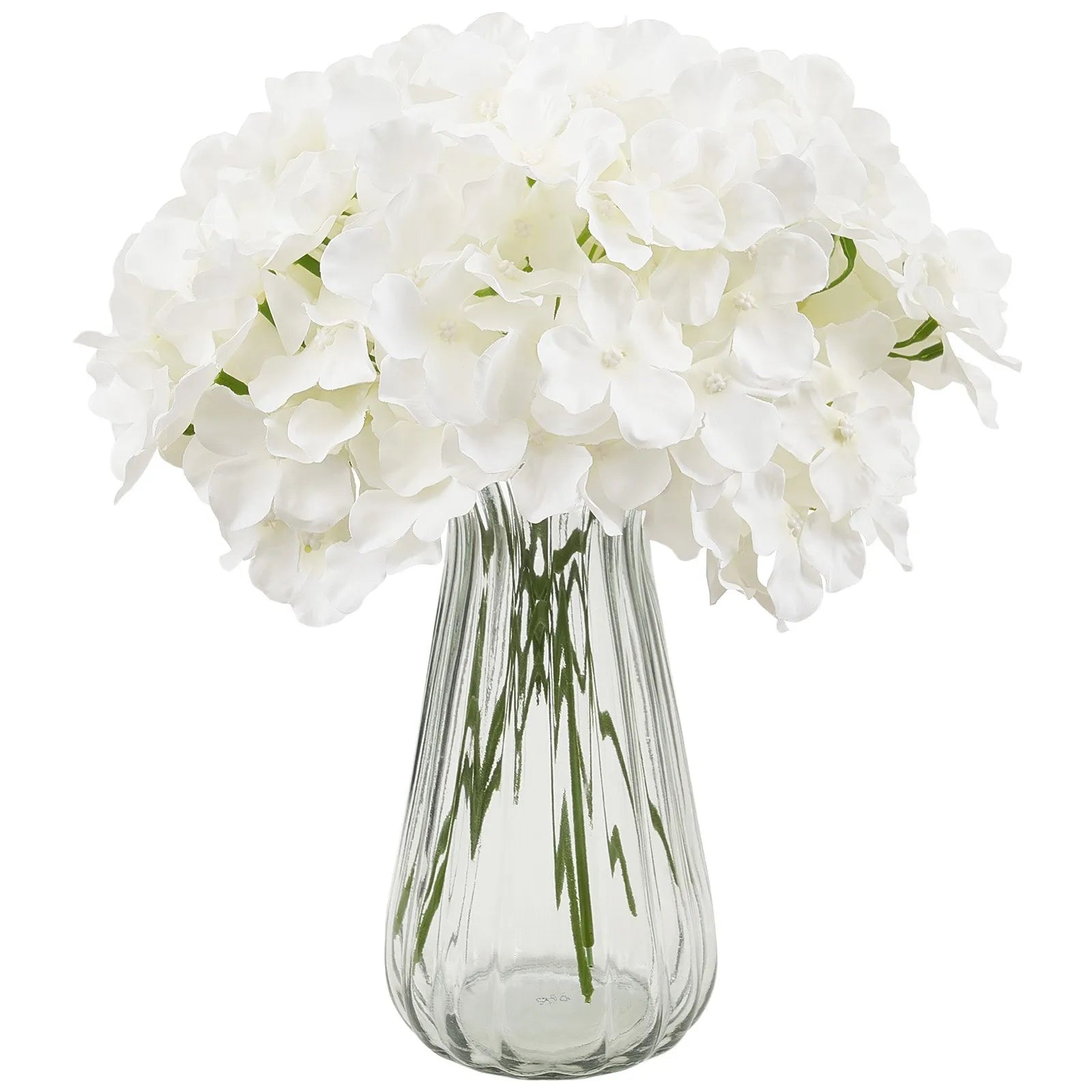 VEVOR 205 Pcs Artificial Silk Hydrangea Flowers 9.8 In Bouquet Arrangement White