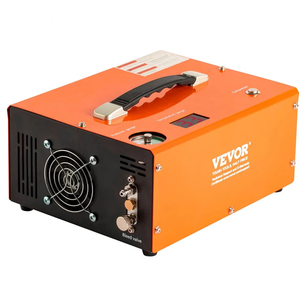 VEVOR PCP Air Compressor, 4500PSI Portable PCP Compressor with Built-in Converter, Auto-Stop | DC12V/AC120V | Oil & Water-Free Compressor Pump