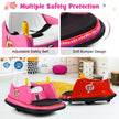 12V Electric Kids Ride On Bumper Car with Flashing Lights for Toddlers-Pink