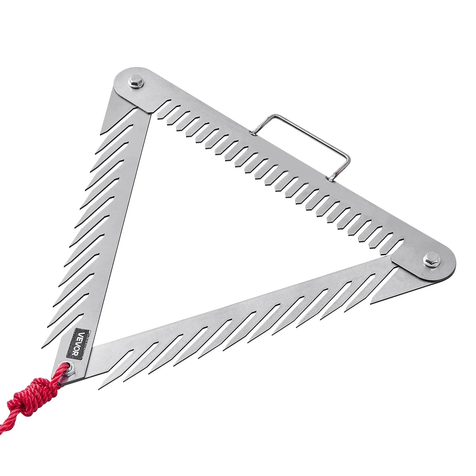 VEVOR 24in Aquatic Weed Rake 3-Sided Foldable Lake Weed Rake Handle 30ft Rope