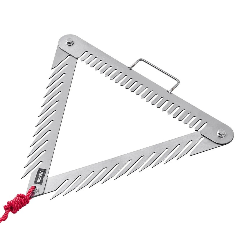 VEVOR 24in Aquatic Weed Rake 3-Sided Foldable Lake Weed Rake Handle 30ft Rope