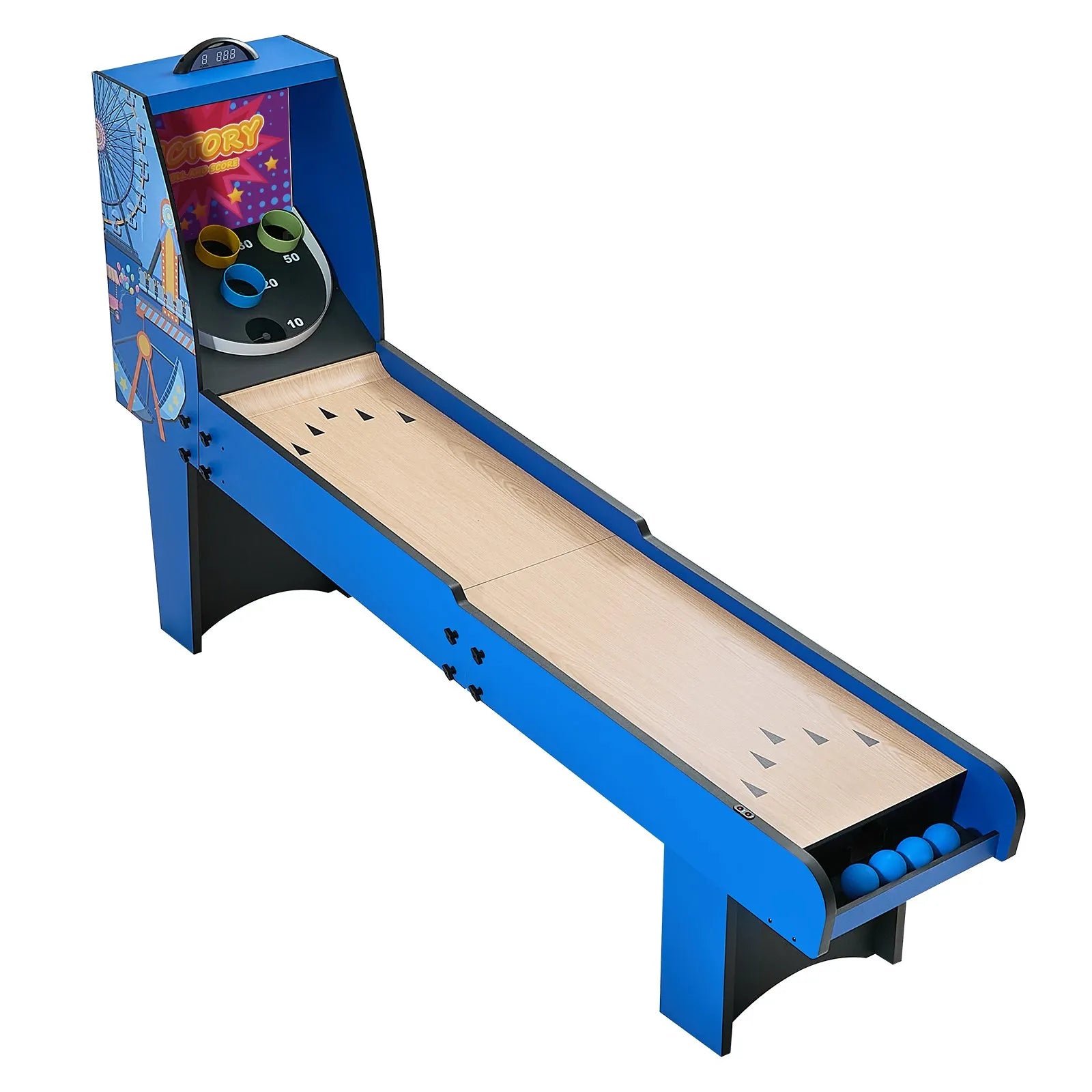 VEVOR 8 ft Roll & Score Arcade Game Table Electronic Scorer Game Room 4 Balls