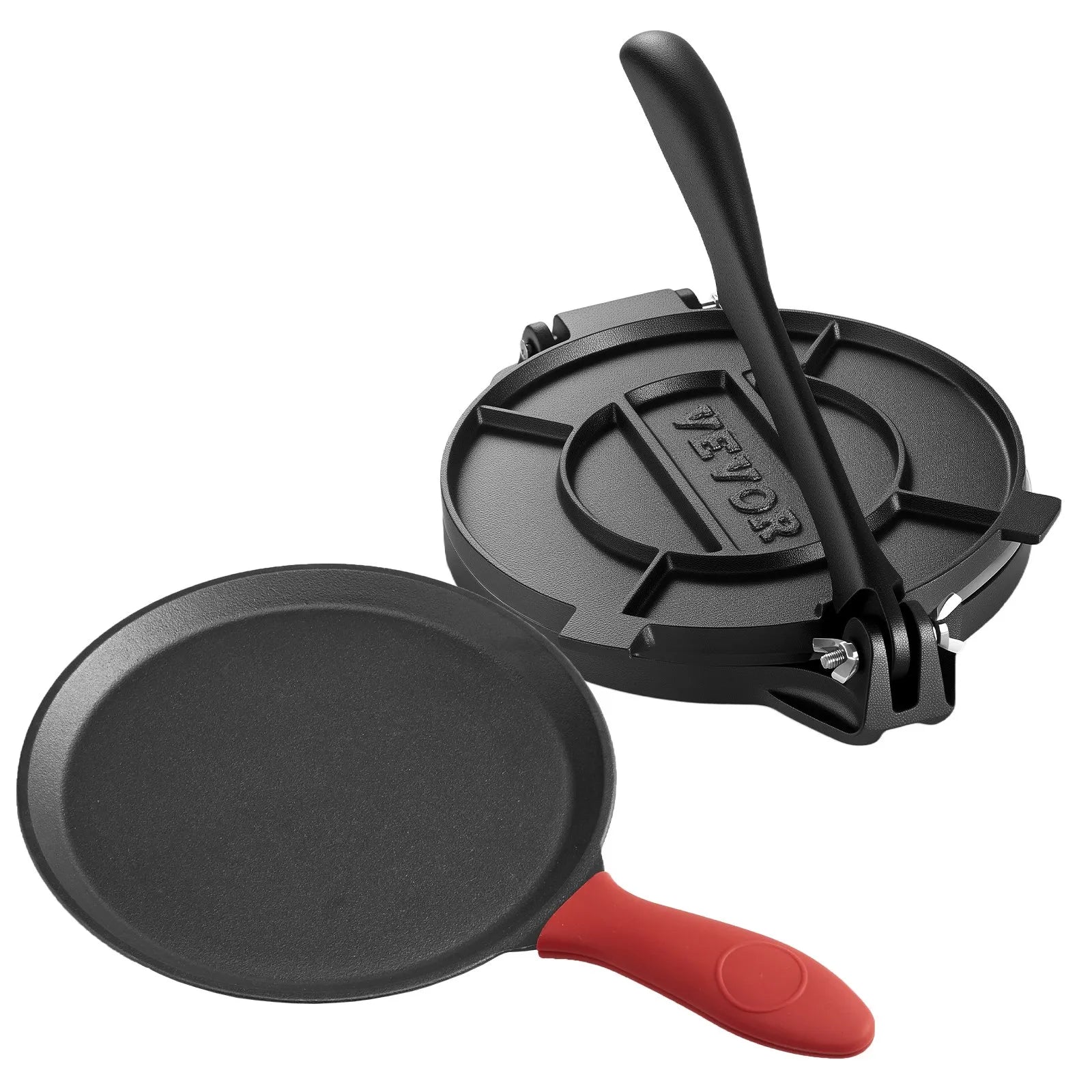 VEVOR 8 Inch Tortilla Press Chapati Maker Roti Dough Maker Heavy Duty Cast Iron