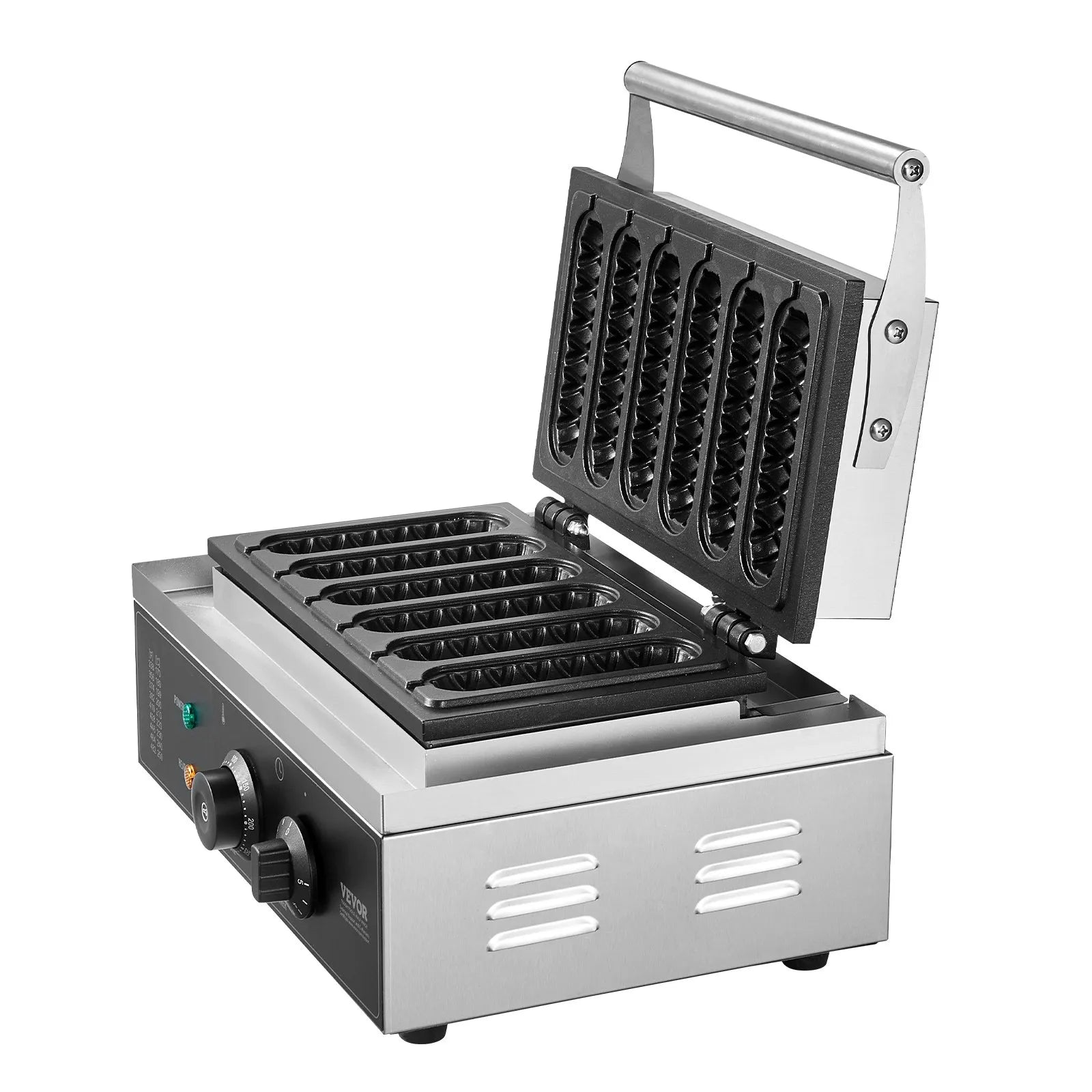 VEVOR 6PCS Commercial Waffle Stick Maker Waffle Baker Hot Dog Waffle Iron 1500W