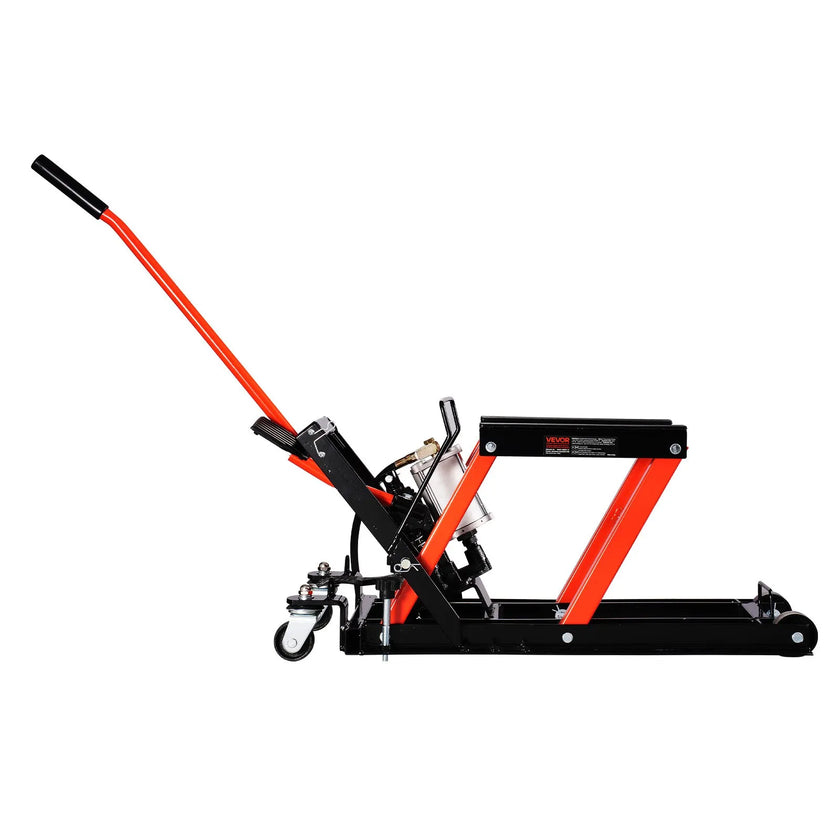 VEVOR 1500lbs Hydraulic & Pneumatic Motorcycle Jack Lift Hoist Stand 2 Casters