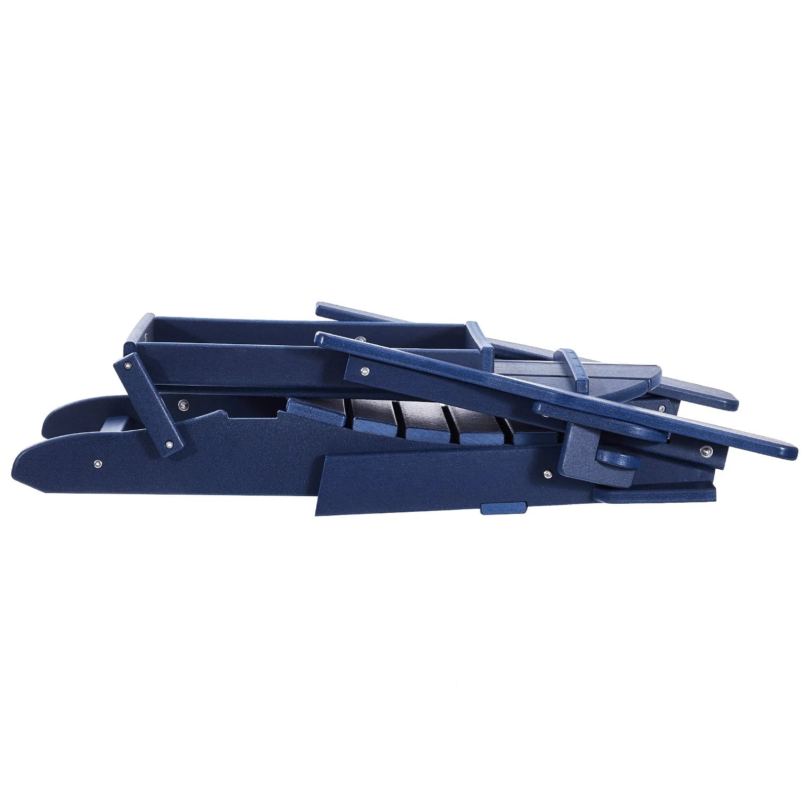 VEVOR Adirondack Chair Plastic Set of 2 All-Weather Folding Fire Pit Navy Blue