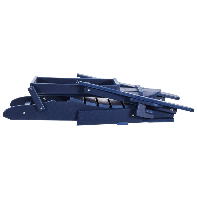VEVOR Adirondack Chair Plastic Set of 2 All-Weather Folding Fire Pit Navy Blue