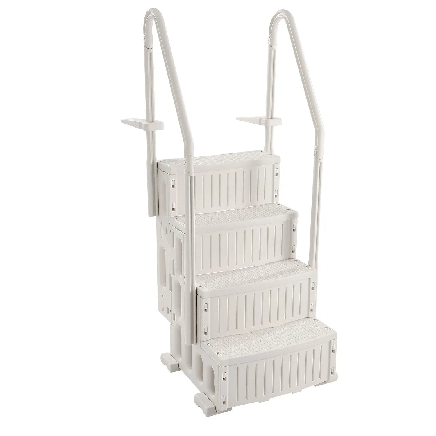 VEVOR 4-Step White Pool Ladder of 2 Handrails Supports 400 lb for 48-54 In Pools