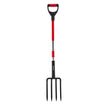 VEVOR 4 Tines Garden Fork Fiberglass Handle 45 in Spading Pitchfork Heavy Duty