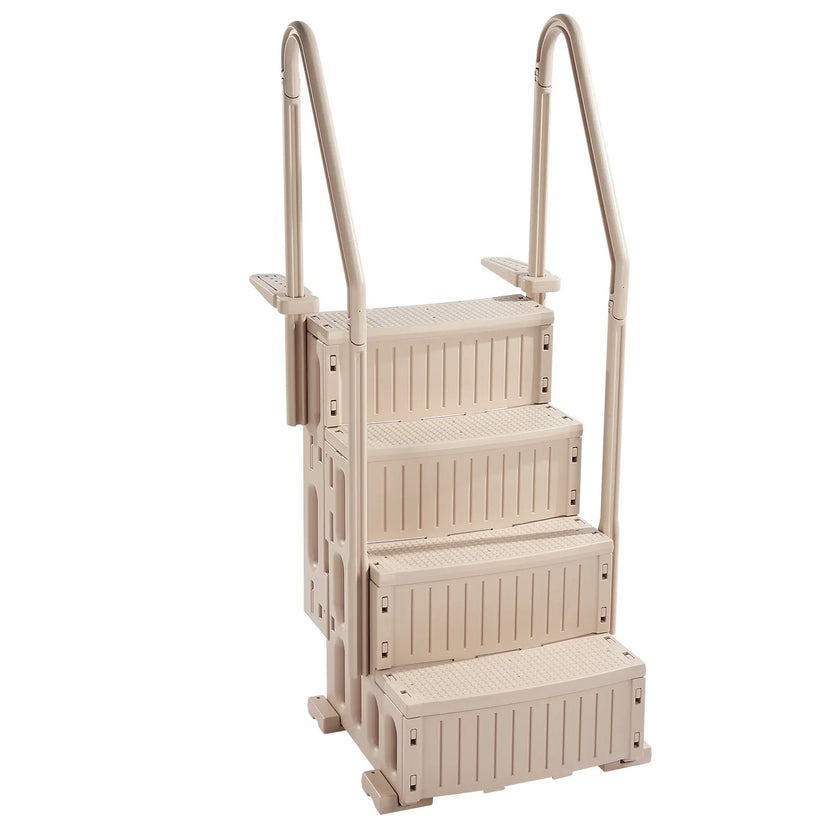 VEVOR 4-Step Taupe Pool Ladder of 2 Handrails Supports 400 lb for 48-54 In Pools