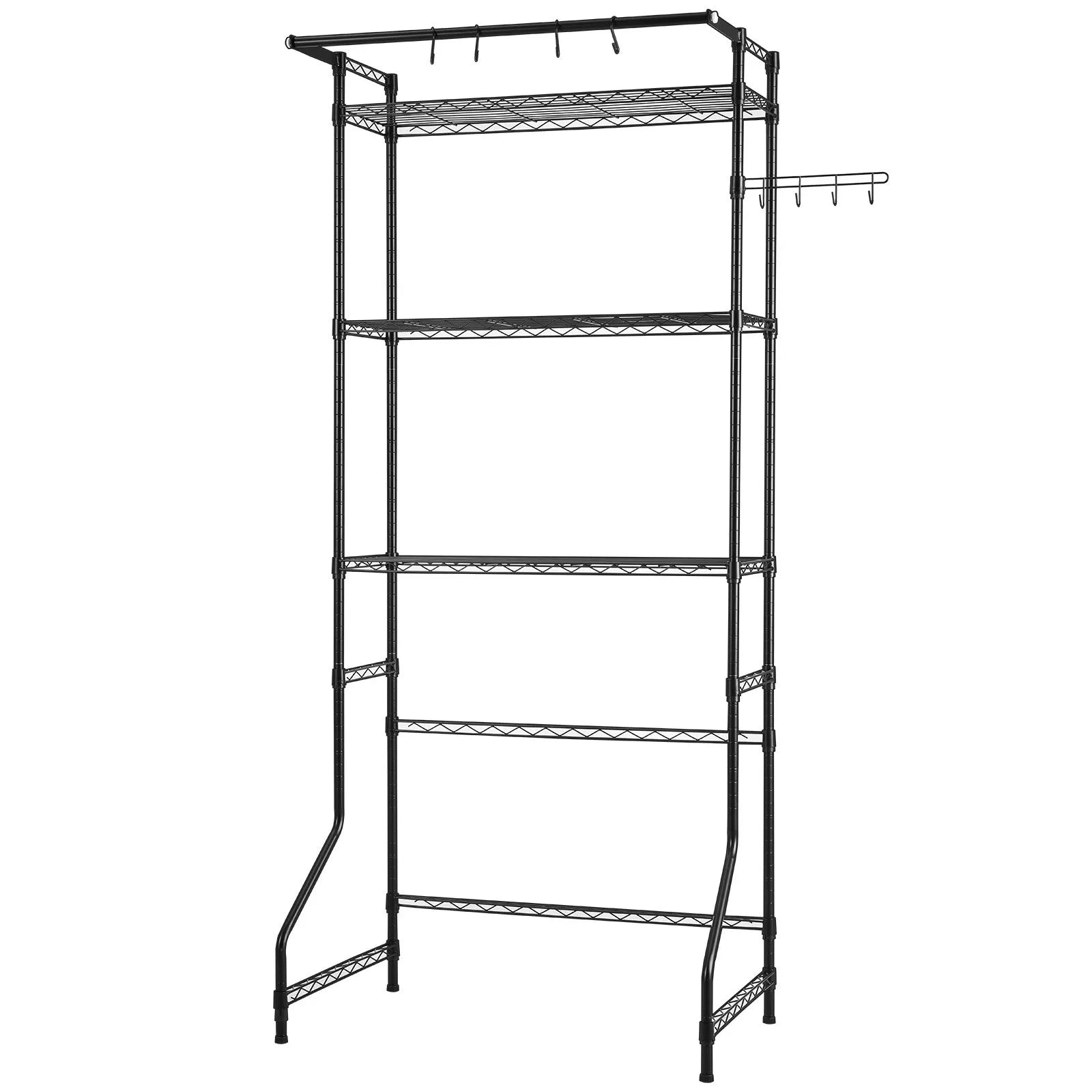 VEVOR Over Washer and Dryer Storage Shelf Single Row 3 Tiers Washer Rack Black