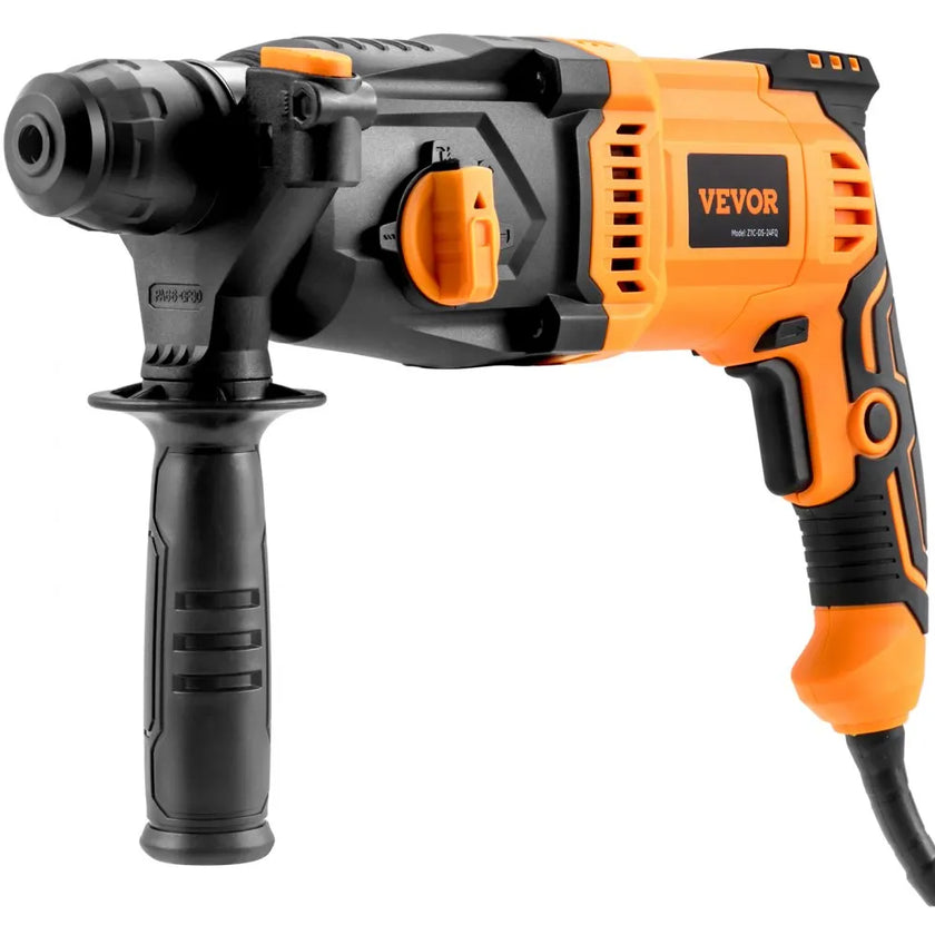 VEVOR 1 Inch SDS-Plus Rotary Hammer Drill, 8 Amp Corded Drills, Heavy Duty Chipping Hammers with Safety Clutch, Electric Demolition Hammers, Taladro Rotomartillo, Power Tool For Concrete