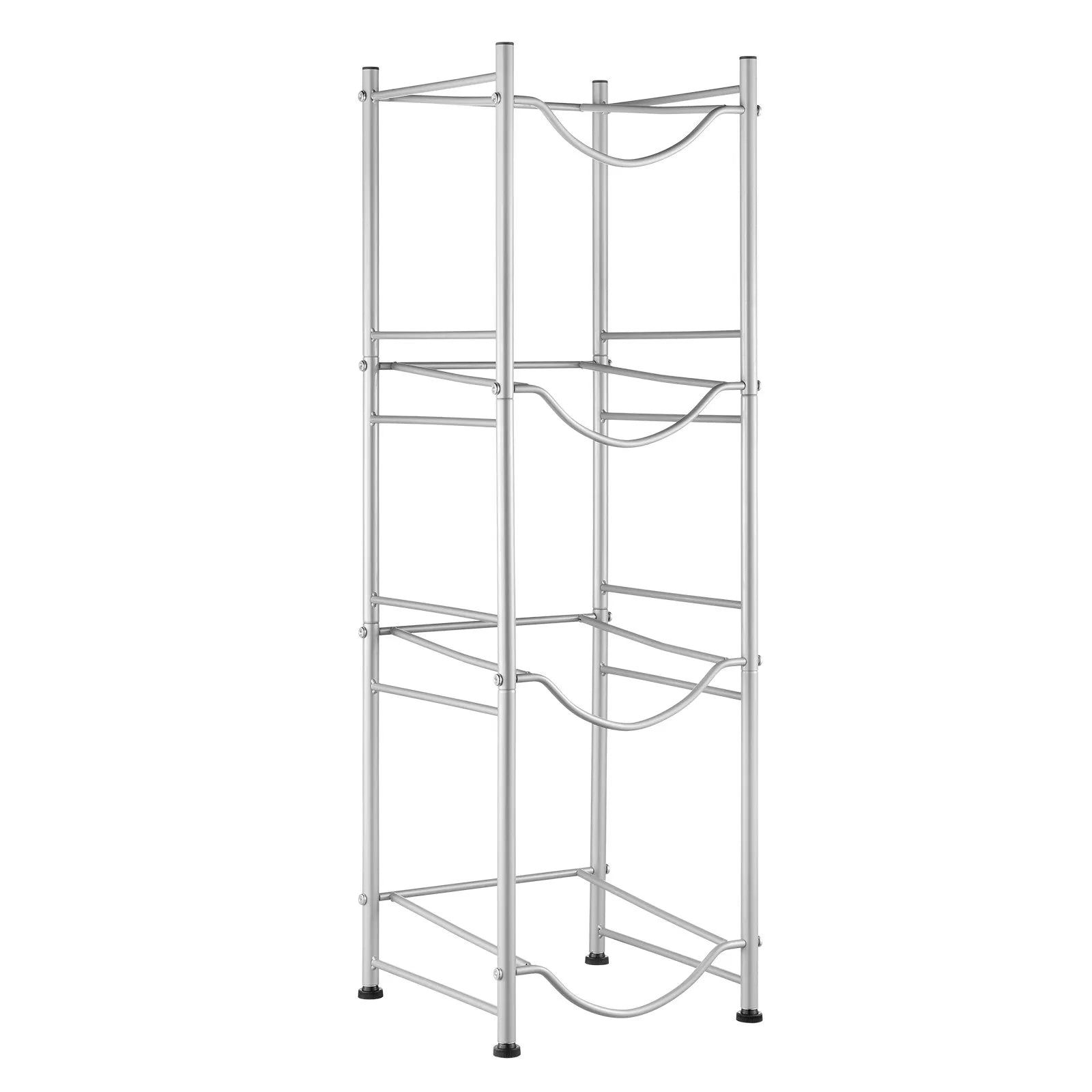 VEVOR 4 Tiers Water Jug Holder Single Row Water Bottle Rack for 4 Bottles Silver
