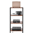 VEVOR 4-Tier AV Media Stand Height-Adjustable Wooden Audio-Video Media Stand