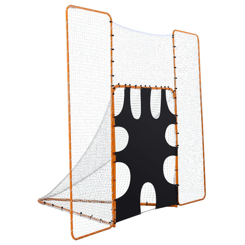 VEVOR 12x9 ft 3-IN-1 Lacrosse Goal Net with Backstop Target Rebounder Equipment