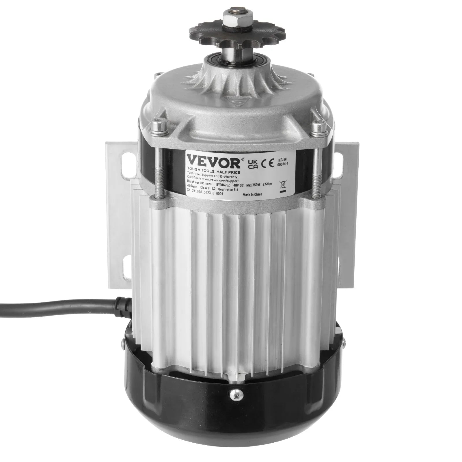VEVOR 750W Electric Brushless DC Motor Kit 48V 2700rpm with Upgraded Controller
