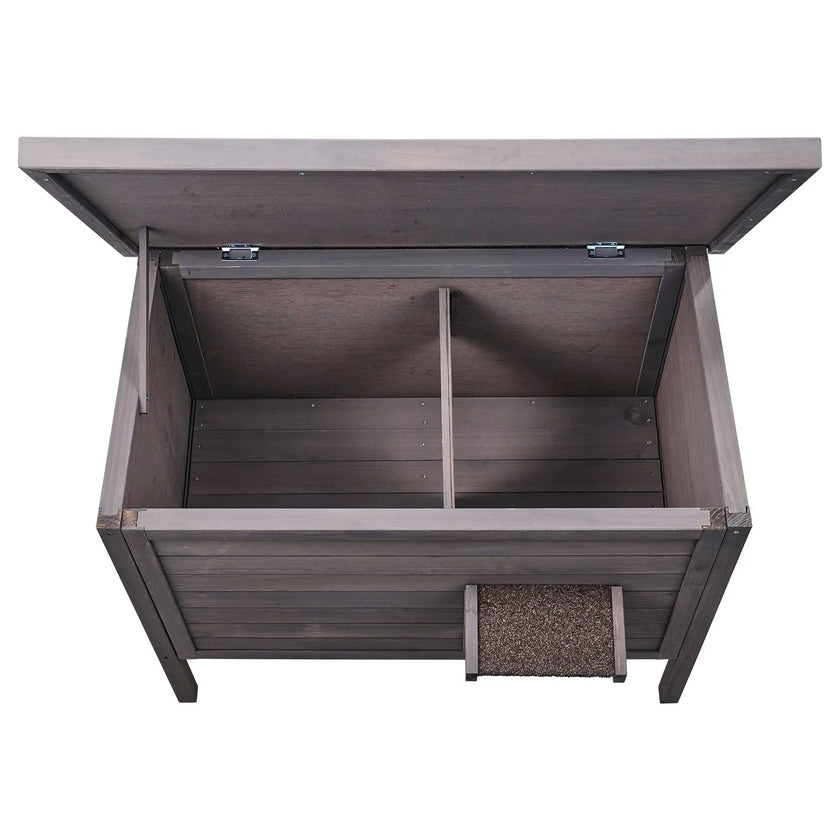 VEVOR Outdoor Cat House Wooden Feral Cat Shelter with Roof & PVC Door Flaps
