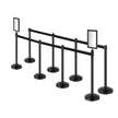 VEVOR 8 Pcs Stanchion Post with 4 Retractable Belts & 2 Sign Holders Hollow Base
