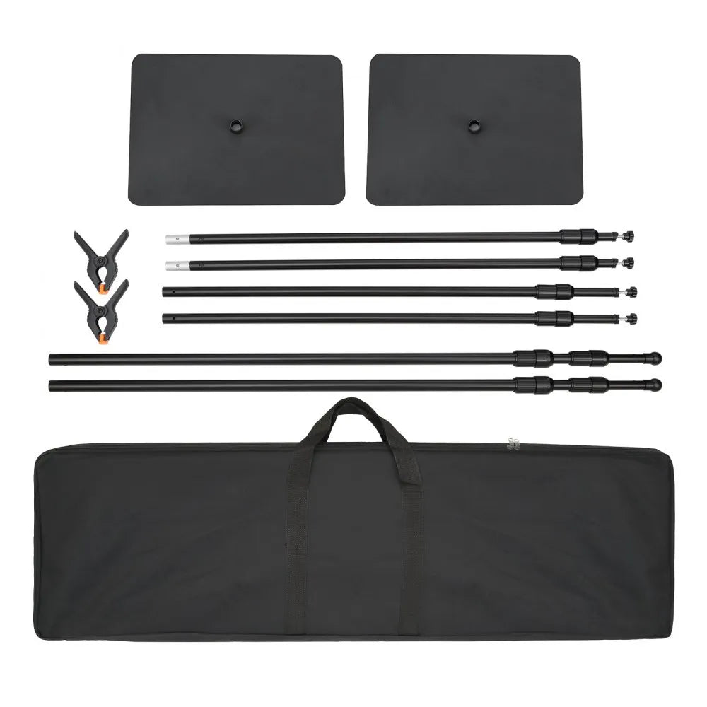 VEVOR 10ft x 10ft Pipe and Drape Kit, Heavy Duty Backdrop Stand with Carbon Steel Base, Adjustable Backdrop Support with 2 Clamps and A Carry Bag for Wedding, Party, Event, Photography, and Exhibition