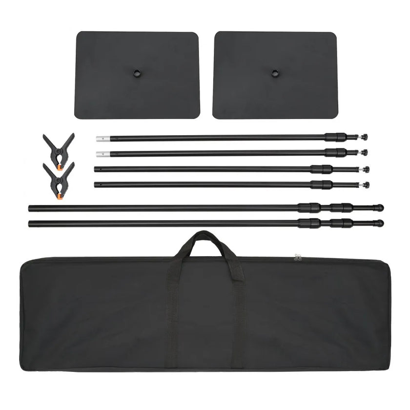 VEVOR 10ft x 10ft Pipe and Drape Kit, Heavy Duty Backdrop Stand with Carbon Steel Base, Adjustable Backdrop Support with 2 Clamps and A Carry Bag for Wedding, Party, Event, Photography, and Exhibition
