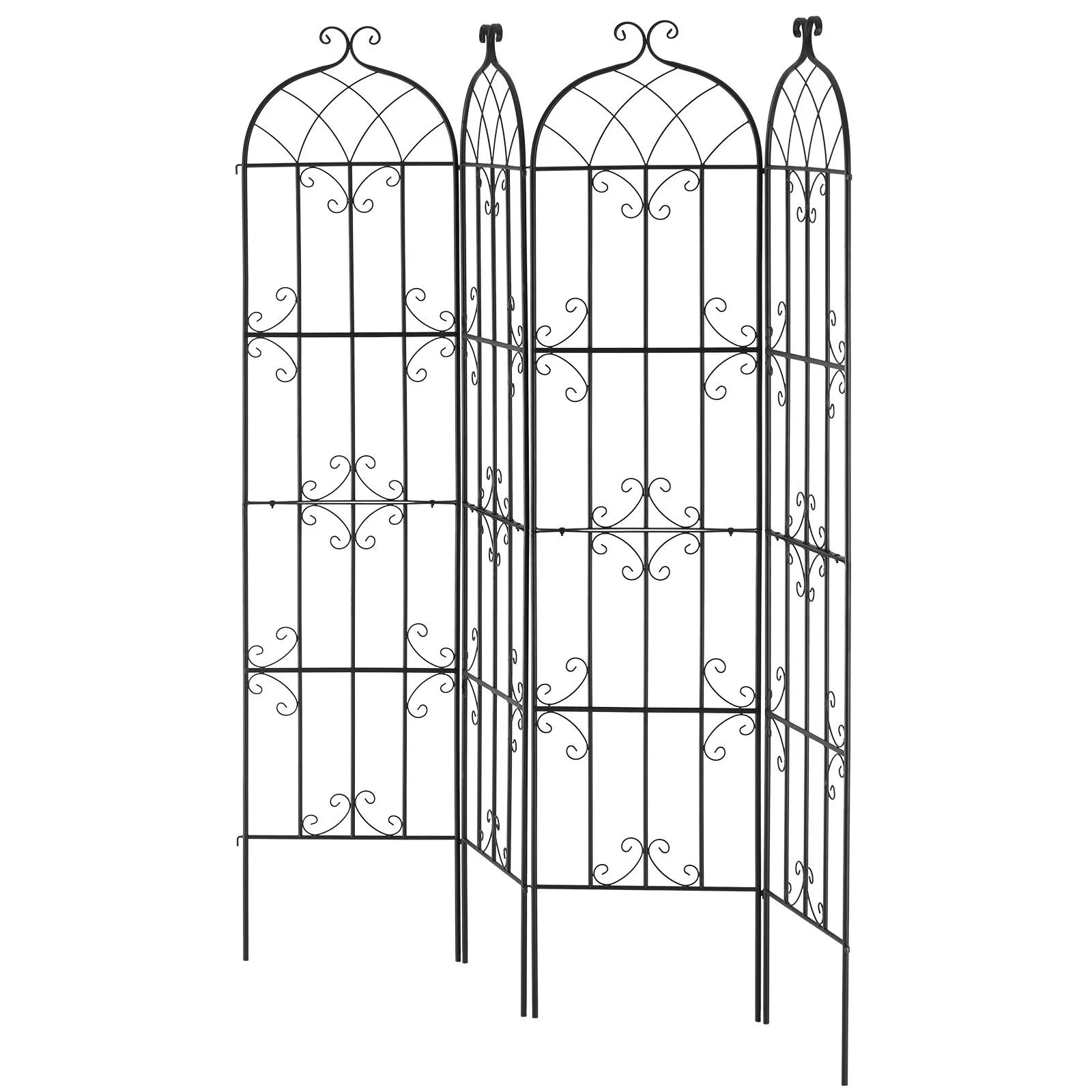 VEVOR 4 Packs Metal Garden Trellis for Climbing Plant Support 87x20 in Rustproof