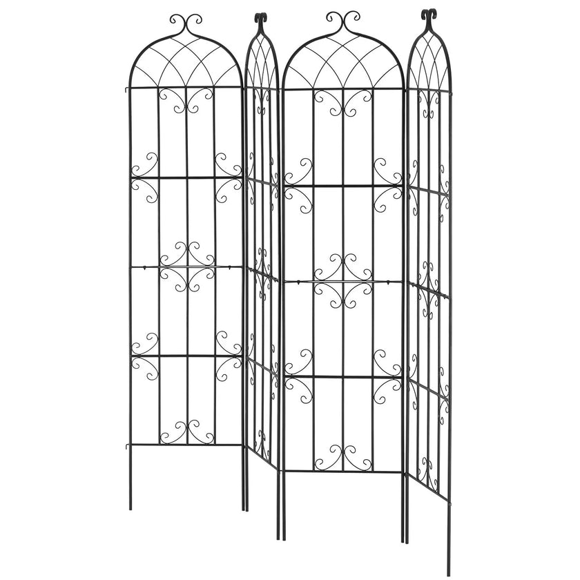 VEVOR 4 Packs Metal Garden Trellis for Climbing Plant Support 87x20 in Rustproof