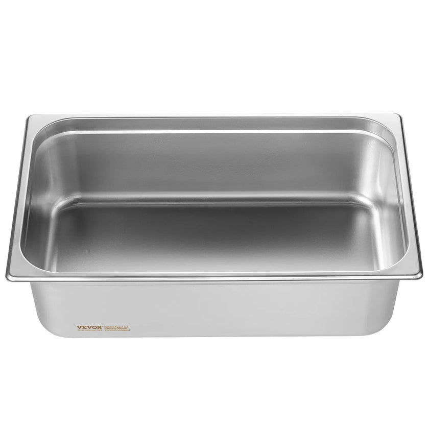 VEVOR 6 Pack Hotel Pans, Full Size Anti-Jam Steam Pan, 0.8mm Thick Stainless Steel Restaurant Steam Table Pan, 6-Inch Deep Commercial Table Pan, Catering Storage Food Pan, for Industrial & Scientific