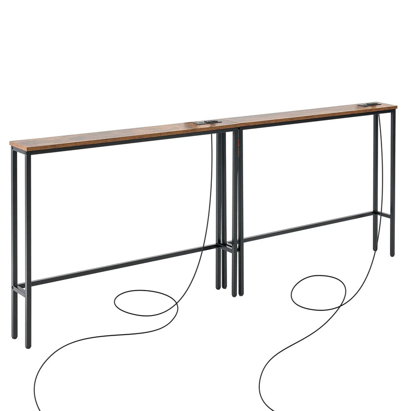 VEVOR Narrow Console Sofa Table Couch Table 2 Pieces for Entryway & Living Room