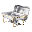 VEVOR 8 Qt 4 Pack Rectangle Chafing Dish Buffet Set Fullsize Pan Stainless Steel