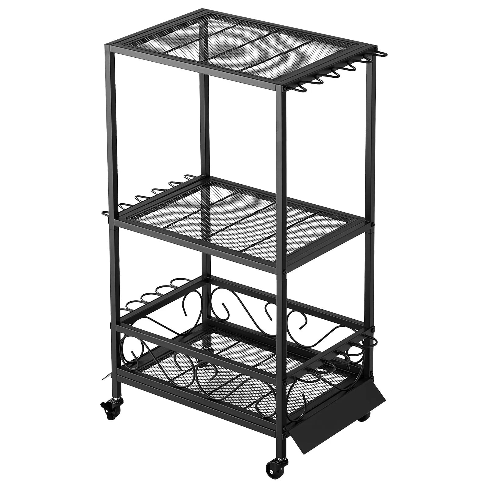 VEVOR 10 Pole Fishing Rod Holder Fishing Rack Cart Organizer for Garage Wheels