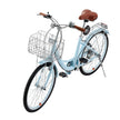 VEVOR 26-Inch Cruiser Bike 7-Speed Light Blue Beach Cruiser Bike with Basket