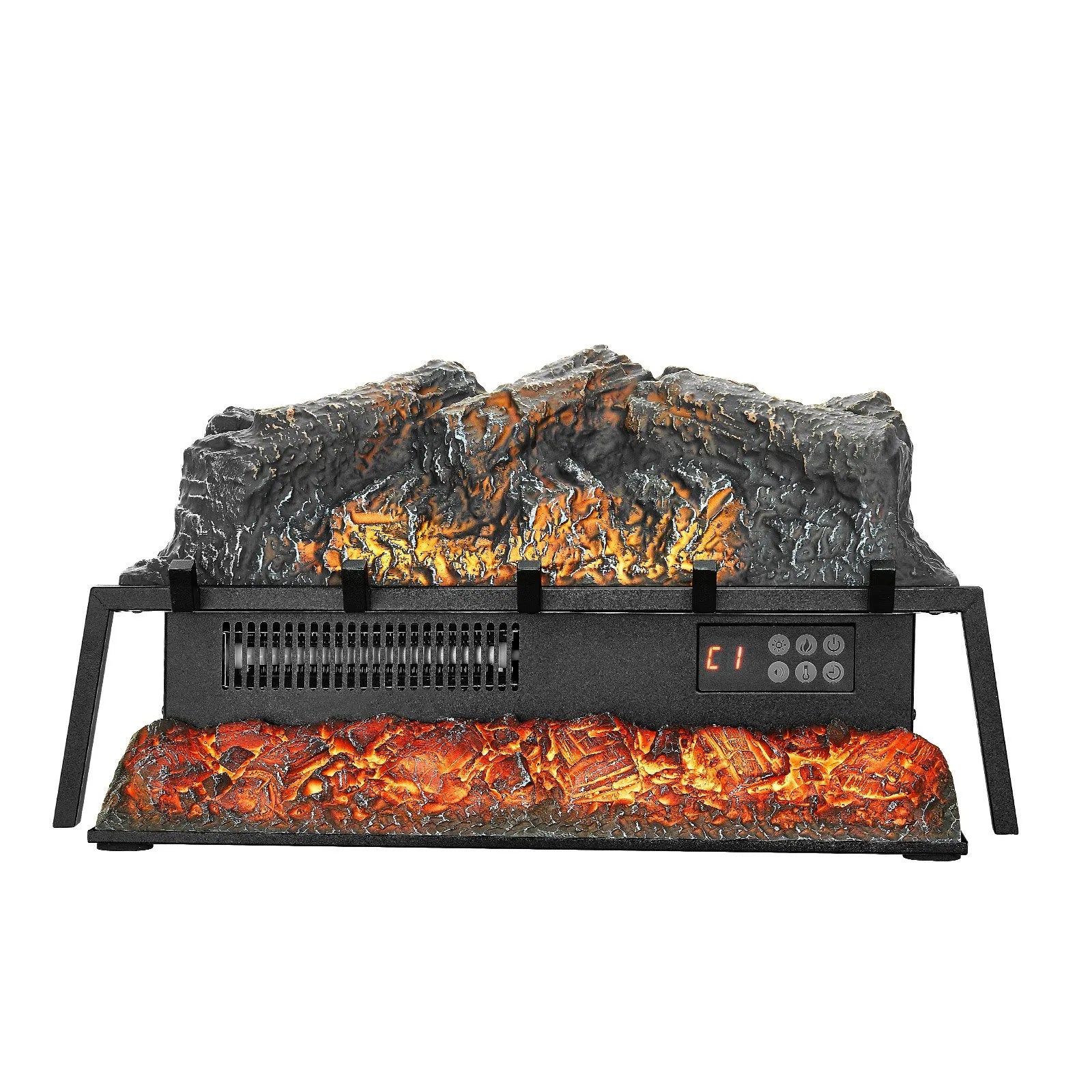 VEVOR 25 Inch Electric Fireplace Log Heater with Crackling Sound Timer Remote