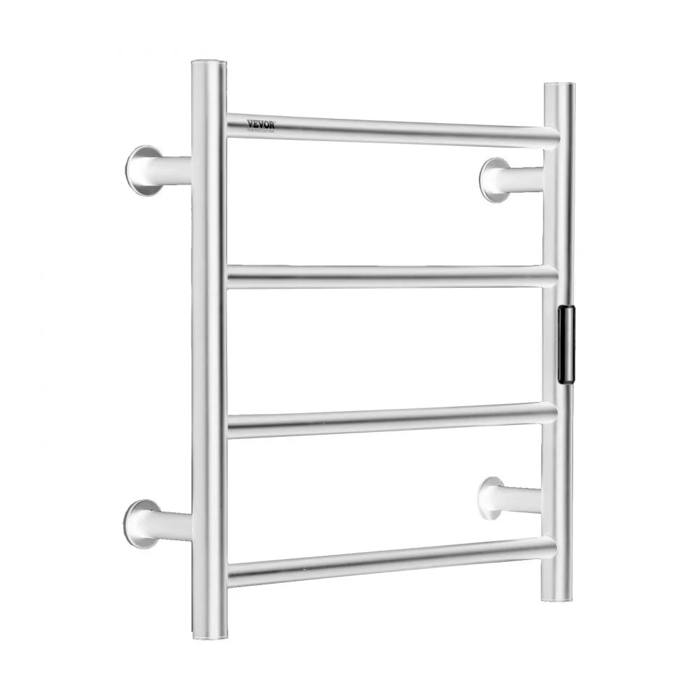 VEVOR 4-Bar Towel Warmer Rack Wall Mounted Heated Towel Rack for Bathroom Silver
