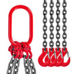 VEVOR 4 Legs Lifting Hook Chain Sling 2Mx8MM, 4T Lifting Chain Sling Legs Steel Factories Steel Powder Coating Lifting Chain High Temperature Resistance