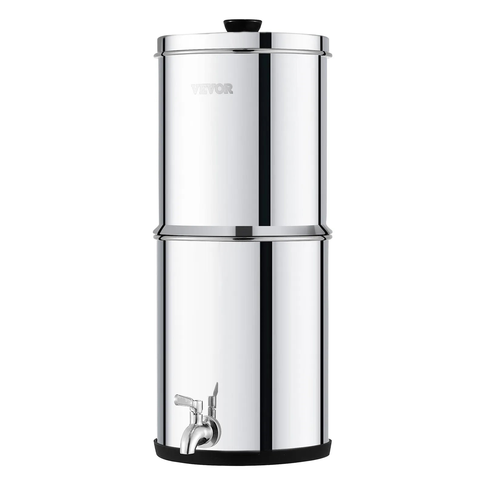 VEVOR 1.5G Gravity-fed Water Filter Countertop System Stainless Steel 2 Filters