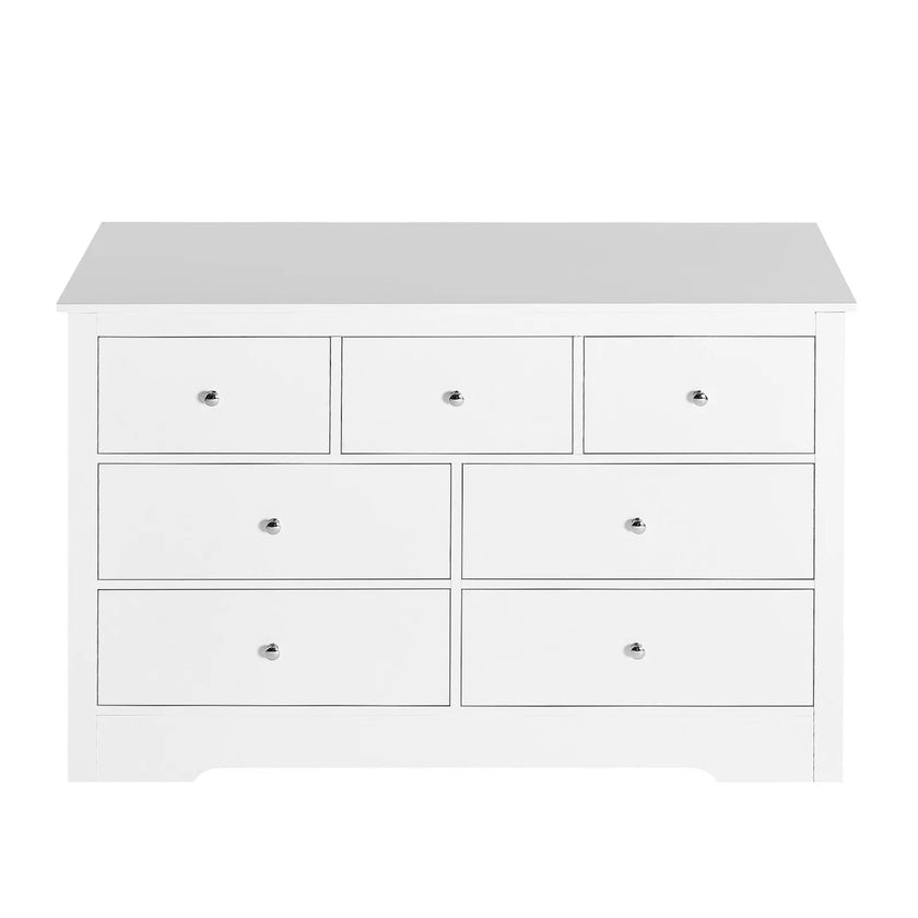 VEVOR 7 Drawer Dresser Wooden Chest of Drawers with Sliding with Anti-tip Device