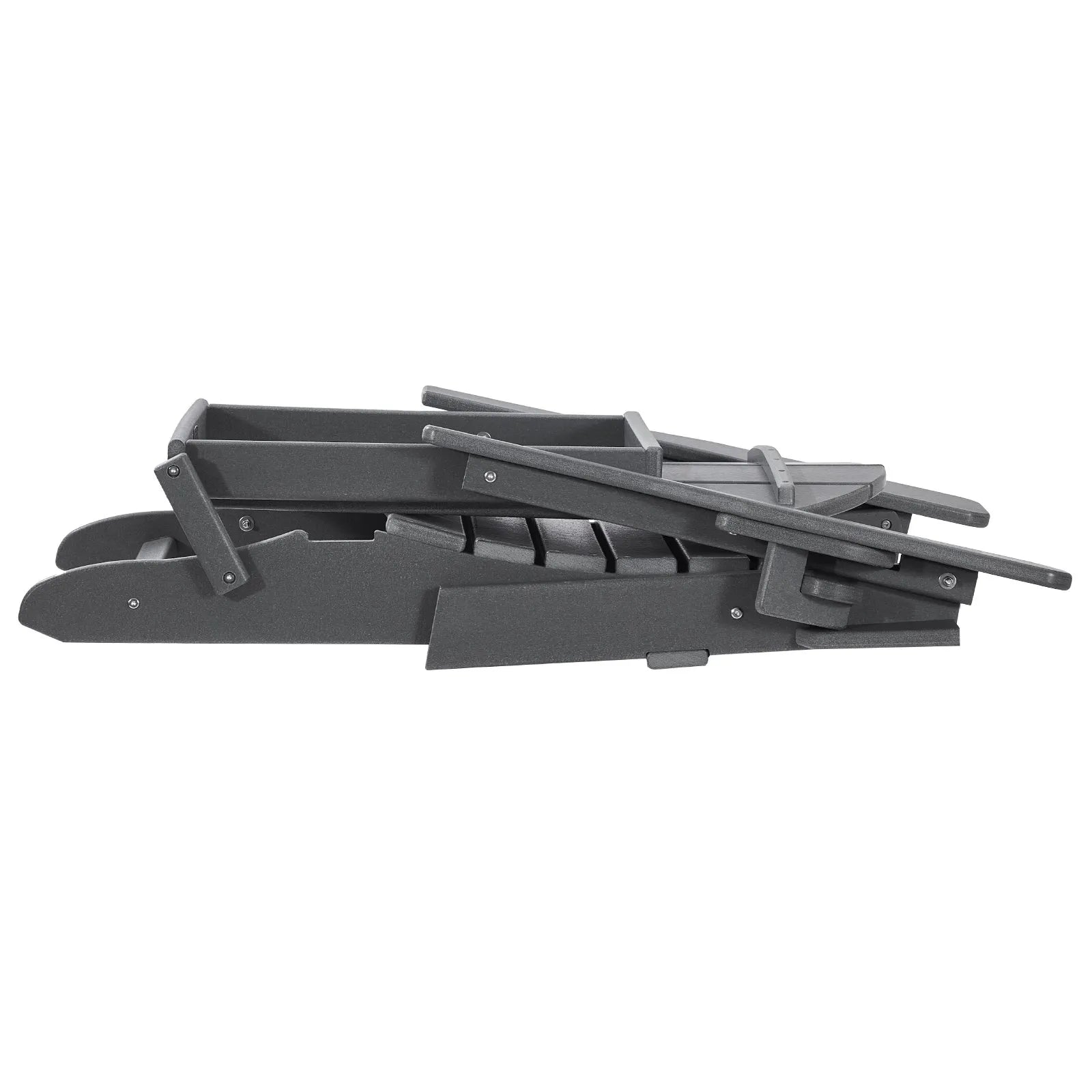 VEVOR Adirondack Chair Plastic Set of 2 All-Weather Folding Fire Pit Gray