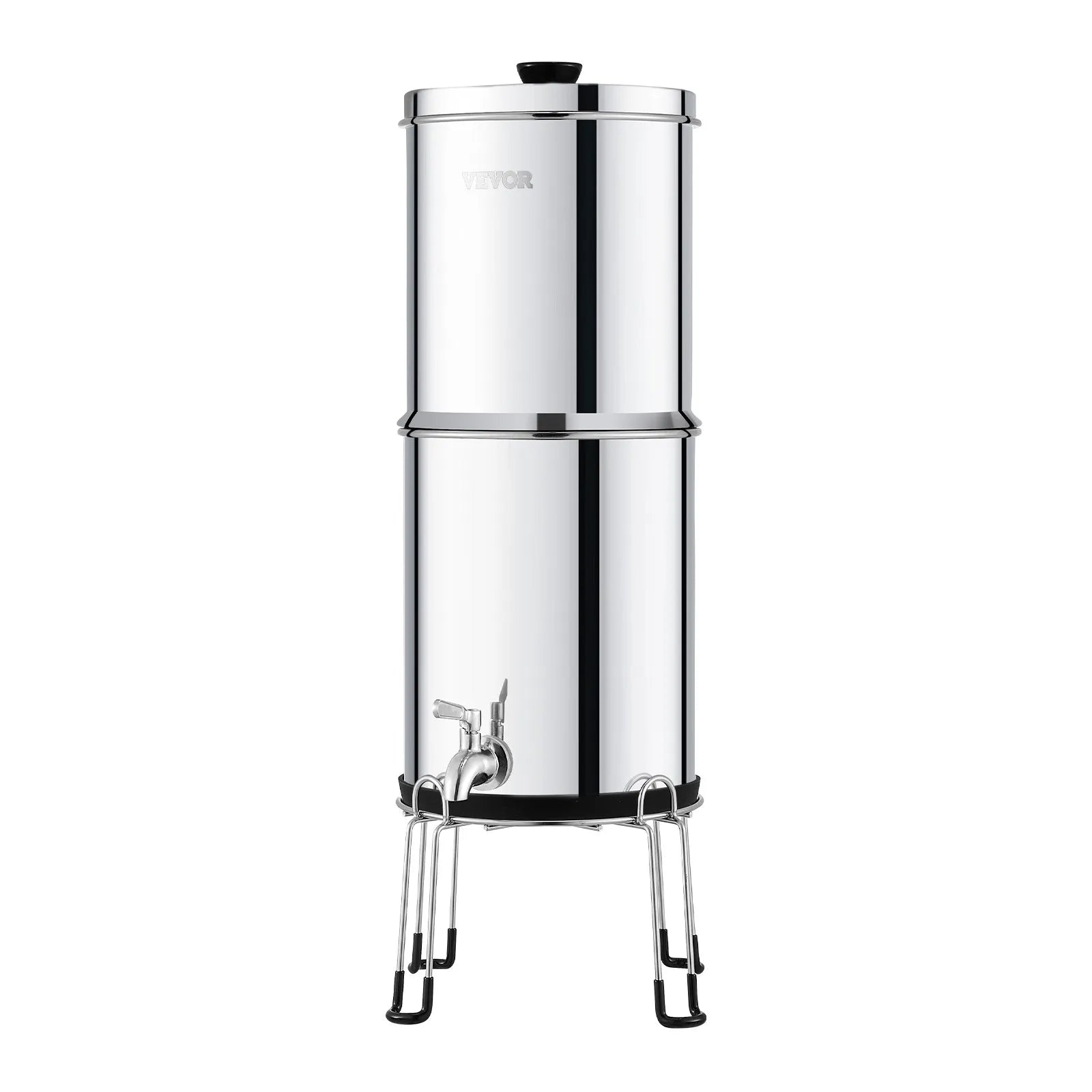 VEVOR 2.25G Gravity-fed Water Filter Countertop System Stainless Steel 2 Filters
