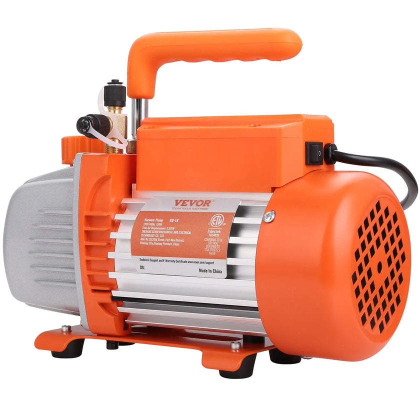 VEVOR 1/5 HP Single Stage Vacuum Pump, 3.5 CFM, 120V AC Air Conditioning Conditioner Vacuum Pump, 1/4