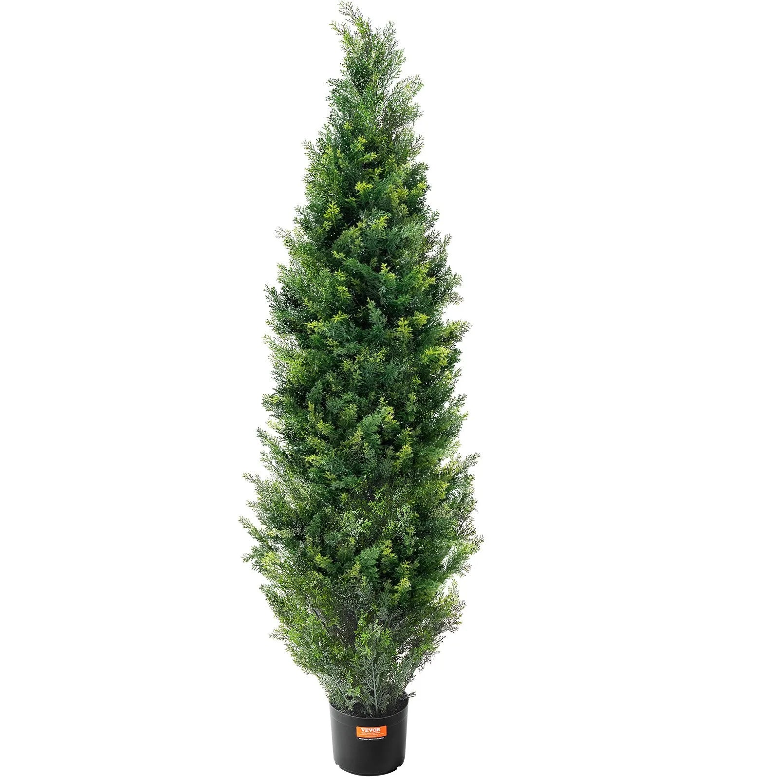 VEVOR 2 Pack 5' Artificial Cedar Topiary Tree Faux Plant UV Decor In/Outdoor