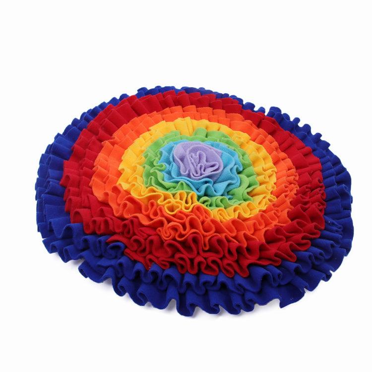 Rainbow Dog Snuffle Mat – Interactive Nose Work Puzzle Toy for Slow Feeding & Mental Enrichment