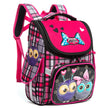 Cute Owl & Cartoon Print Girls' School Backpack – 14-Inch Nylon Kids Bag (SUV, Car, Owl, Bear)