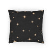 Starry Night Sparkle Woven Pillow | Black Cross-Stitch Stars